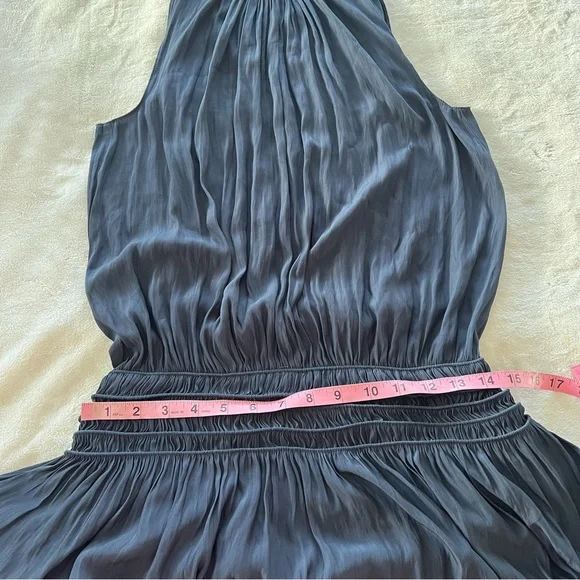 Ramy Brook Audrey Smocked Midi Dress in Navy - Picture 9 of 10